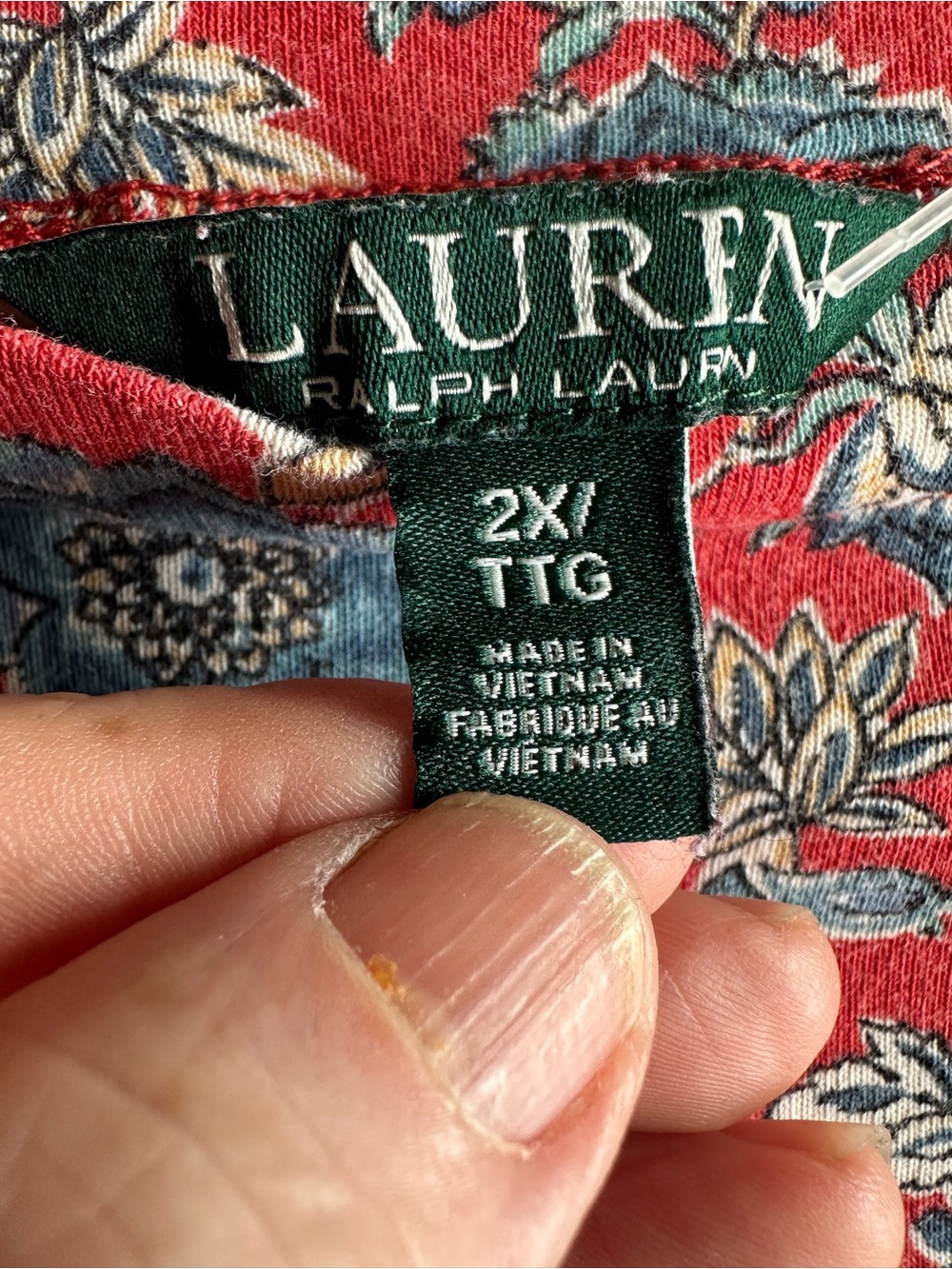 🌺💕 Lauren Ralph Lauren Floral Boat Neck Top Plus Size 2X - Picture 4 of 9